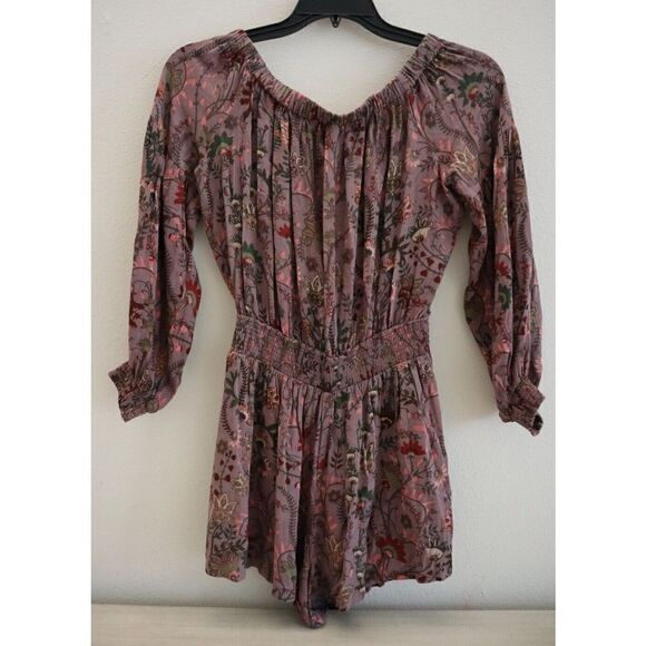 Free People OB580943 Women Sz S Purple Pretty & Free Off the Shoulder Romper - Picture 1 of 9